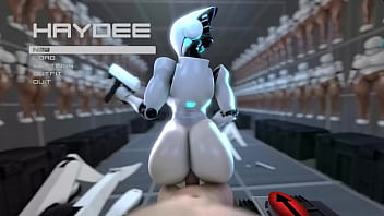 Haydee the Super-sexy robot - Three dimensional Porn Parody Clothespins Compilation