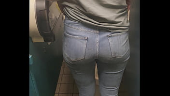 Public stall at work yam-sized butt white damsel employee pounded rear end