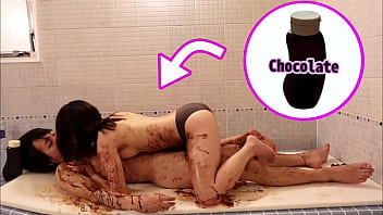 Chocolate smooth hook-up in the douche on valentine's day - Chinese youthful couple's real ejaculation