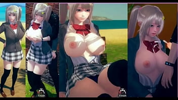 [Personality positive and bright] AI 〇 doll play glamour vid (blonde yam-sized bosoms JK edition with etch) real 3DCG glamour game [hentai game]